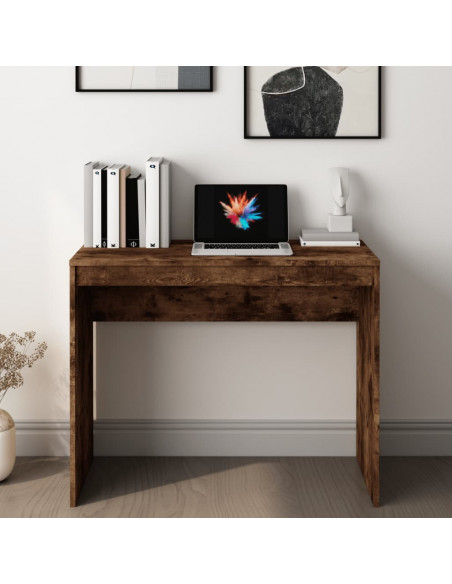 Scrivania Rovere Fumo 90x40x72 cm in Legno Multistrato