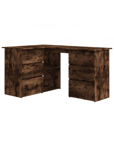 Scrivania ad Angolo Rovere Fumo 145x100x76 cm Legno Multistrato
