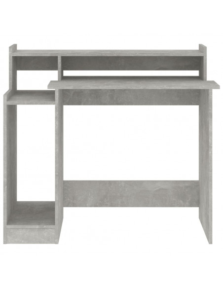 Scrivania con Luci LED Grigio Cemento 97x45x90cm in Multistrato
