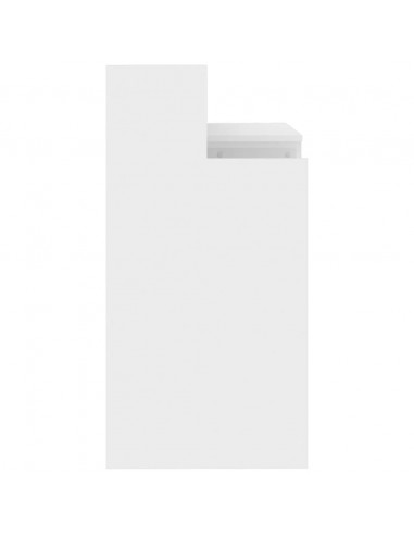 Scrivania con LED Bianco Lucido 97x45x90cm in Legno Multistrato