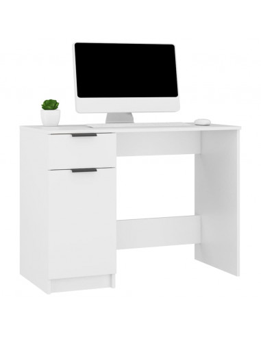 Scrivania Bianca 100x50x75 cm in Legno Multistrato