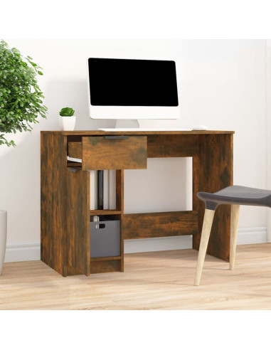 Scrivania Rovere Fumo 100x50x75 cm in Legno Multistrato