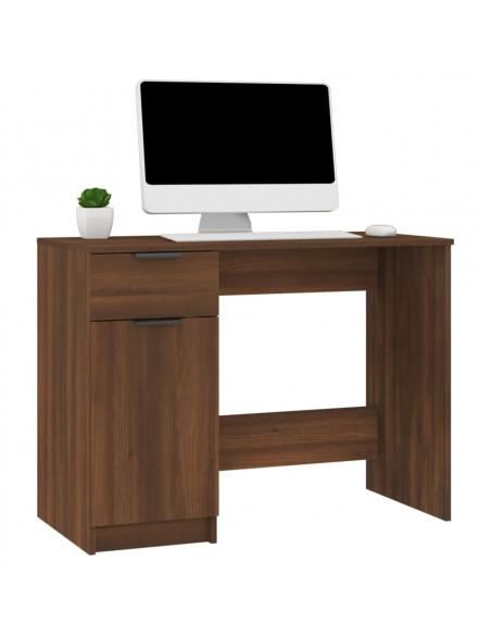 Scrivania Rovere Marrone 100x50x75 cm in Legno Multistrato