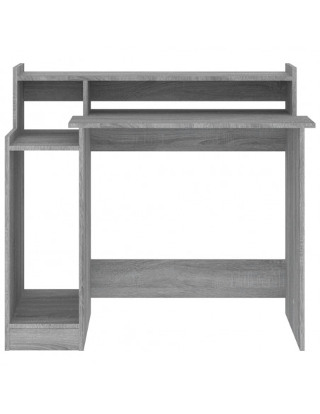 Scrivania con Luci LED Grigio Sonoma 97x45x90 cm in Multistrato