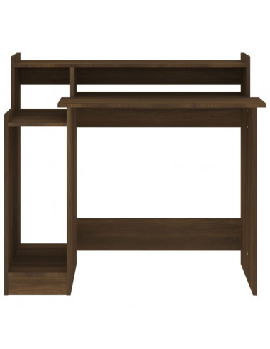 Scrivania con Luci LED Marrone Rovere 97x45x90cm in Multistrato