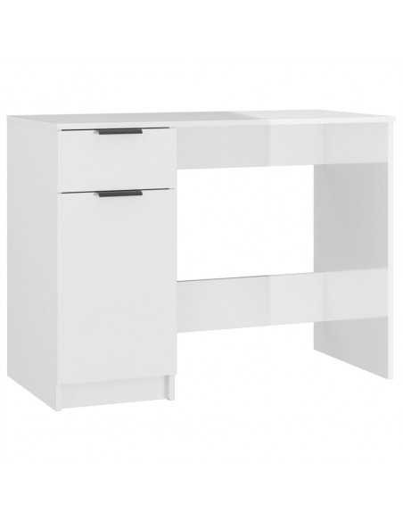 Scrivania Bianco Lucido 100x50x75 cm in Legno Multistrato