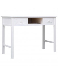 Scrivania Bianca 108x45x76 cm in Legno Massello di Paulownia 2