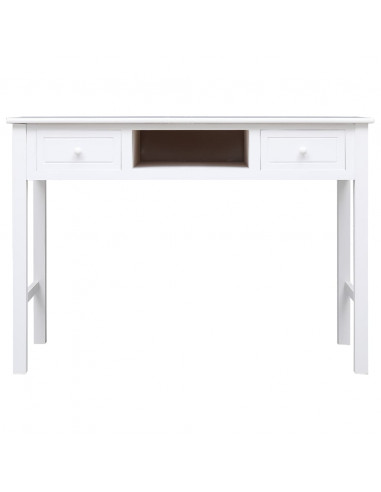 Scrivania Bianca 108x45x76 cm in Legno Massello di Paulownia