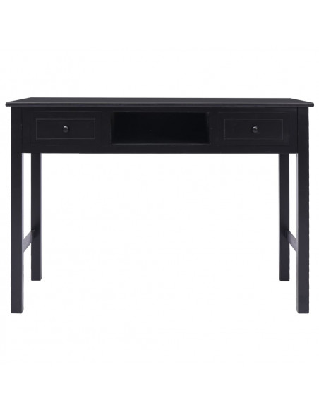 Scrivania Nera 108x45x76 cm in Legno Massello di Paulownia