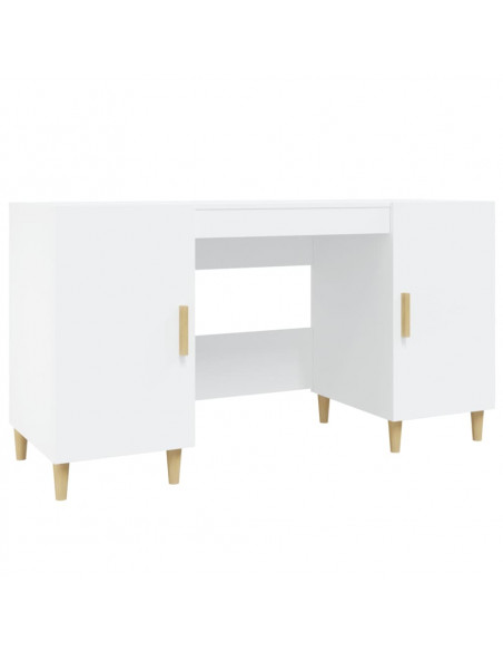 Scrivania Bianca 140x50x75 cm in Legno Multistrato