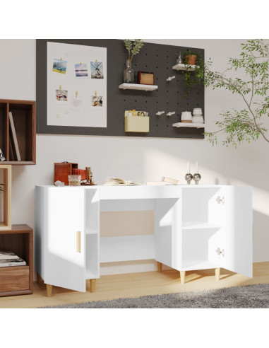 Scrivania Bianca 140x50x75 cm in Legno Multistrato
