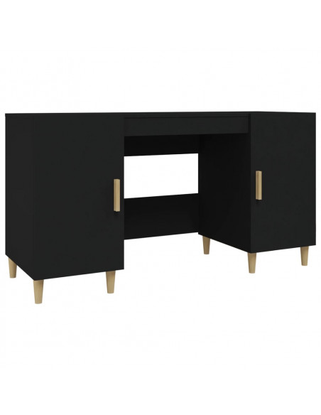 Scrivania Nera 140x50x75 cm in Legno Multistrato