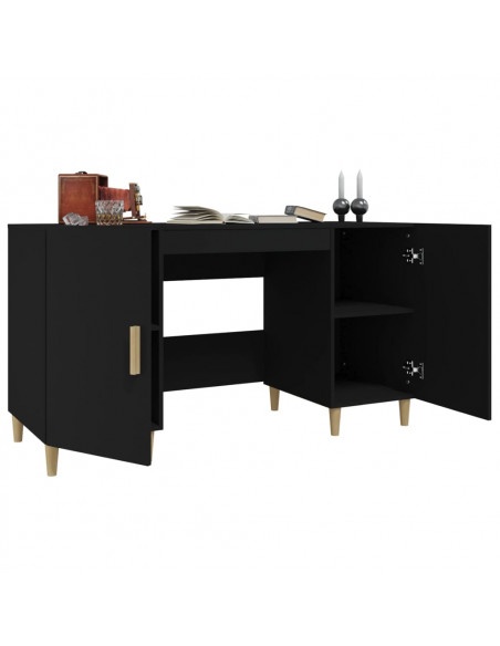 Scrivania Nera 140x50x75 cm in Legno Multistrato