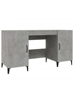 Scrivania Grigio Cemento 140x50x75 cm in Legno Multistrato 2