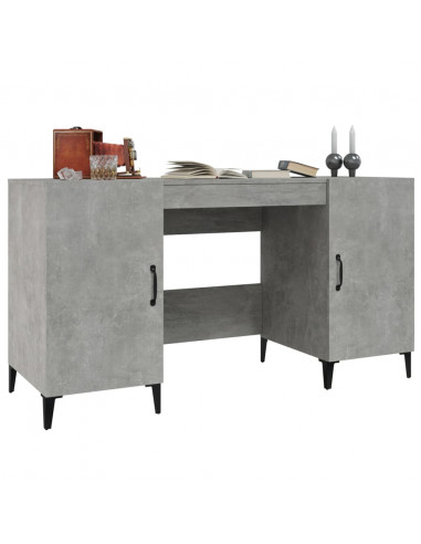 Scrivania Grigio Cemento 140x50x75 cm in Legno Multistrato