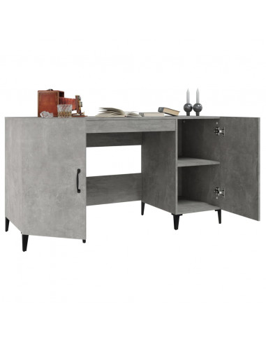 Scrivania Grigio Cemento 140x50x75 cm in Legno Multistrato