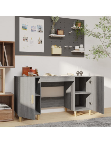 Scrivania Grigio Sonoma 140x50x75 cm in Legno Multistrato