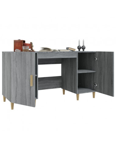 Scrivania Grigio Sonoma 140x50x75 cm in Legno Multistrato