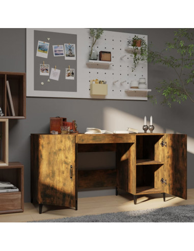 Scrivania Rovere Fumo 140x50x75 cm in Legno Multistrato