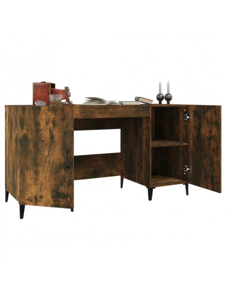 Scrivania Rovere Fumo 140x50x75 cm in Legno Multistrato