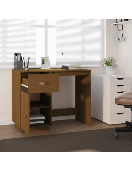 Scrivania Miele 95x50x75 cm in Legno Massello di Pino