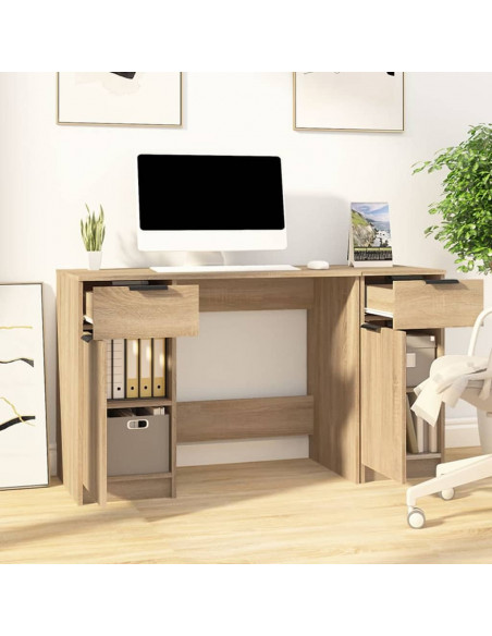 Scrivania con Mobile Laterale Rovere Sonoma Legno Multistrato