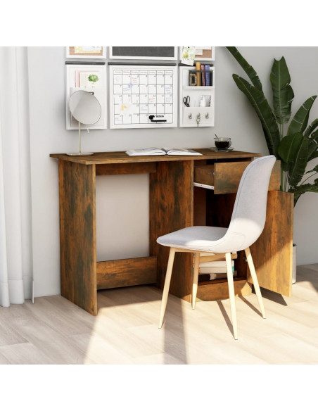Scrivania Rovere Fumo 100x50x76 cm in Legno Multistrato