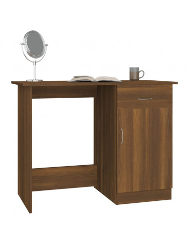 Scrivania Rovere Marrone 100x50x76 cm in Legno Multistrato