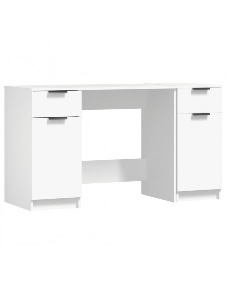 Scrivania con Mobile Laterale Bianco in Legno Multistrato