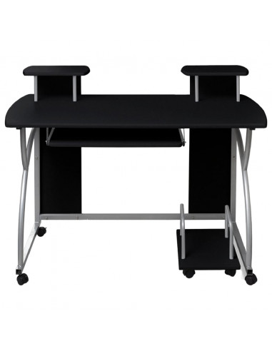 Scrivania da Computer Nera 110x52x88,5 cm in Legno Multistrato