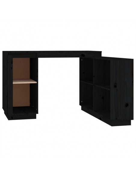 Scrivania Nera 110x50x75 cm in Legno Massello di Pino