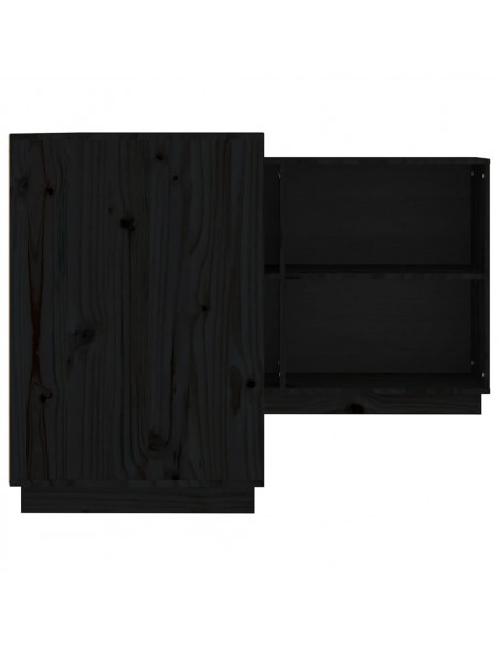 Scrivania Nera 110x50x75 cm in Legno Massello di Pino