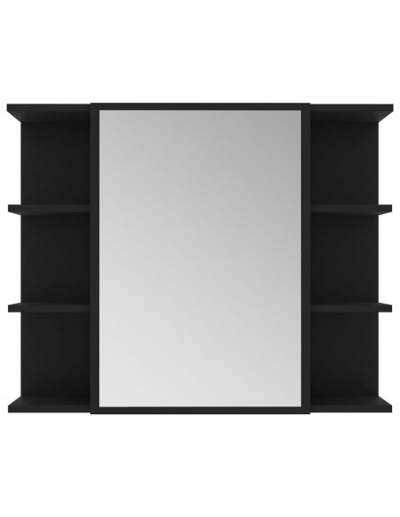 Set Mobili da Bagno 3 pz Nero in Truciolato