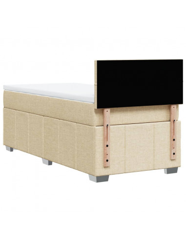 Giroletto a Molle con Materasso Crema 100x200 cm in Tessuto