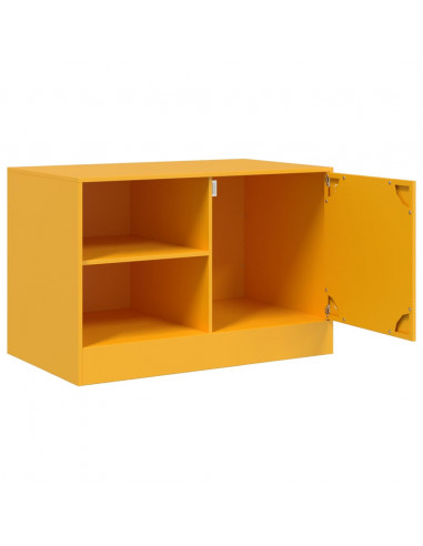 Mobili TV 2 pz Giallo Senape 67x39x44 cm in Acciaio