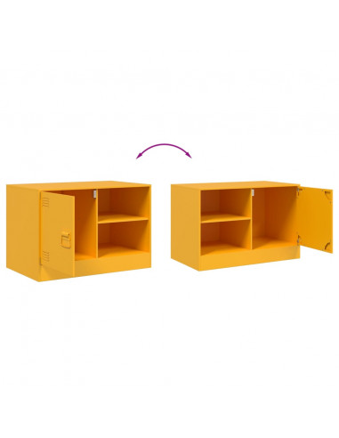 Mobili TV 2 pz Giallo Senape 67x39x44 cm in Acciaio