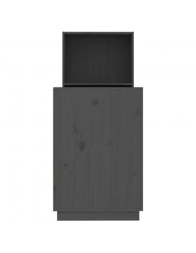 Scrivania Grigia 110x53x117 cm in Legno Massello di Pino