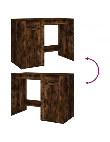 Scrivania Rovere Fumo 100x49x75 cm in Legno Multistrato