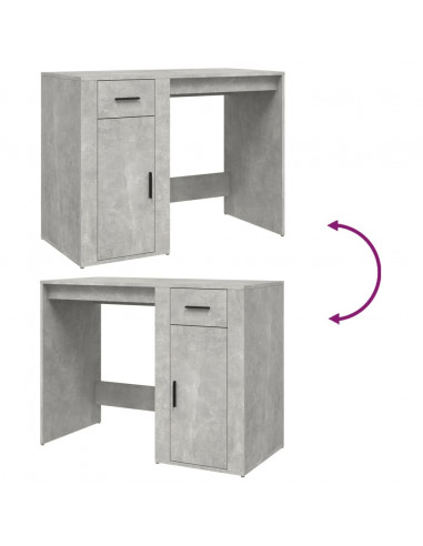 Scrivania Grigio Cemento 100x49x75 cm in Legno Multistrato