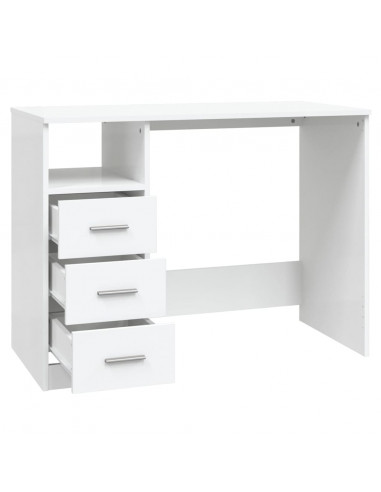 Scrivania con Cassetti Bianca 102x50x76 cm in Legno Multistrato