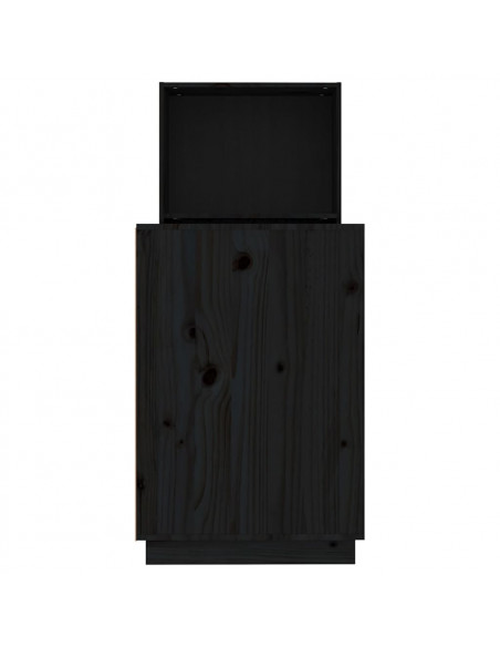Scrivania Nera 110x53x117 cm in Legno Massello di Pino