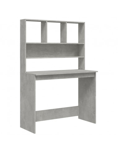 Scrivania Mensole Grigio Cemento 102x45x148cm Legno Multistrato