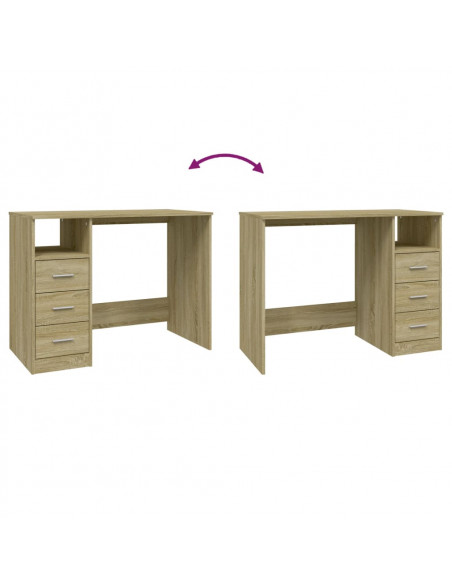 Scrivania Cassetti Rovere Sonoma 102x50x76 cm Legno Multistrato