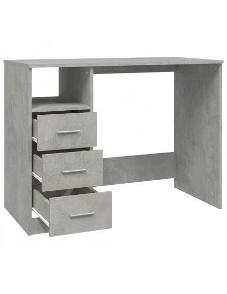 Scrivania Cassetti Grigio Cemento 102x50x76cm Legno Multistrato