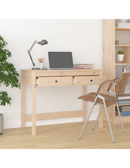 Scrivania con Cassetti 100x50x78 cm in Legno Massello di Pino