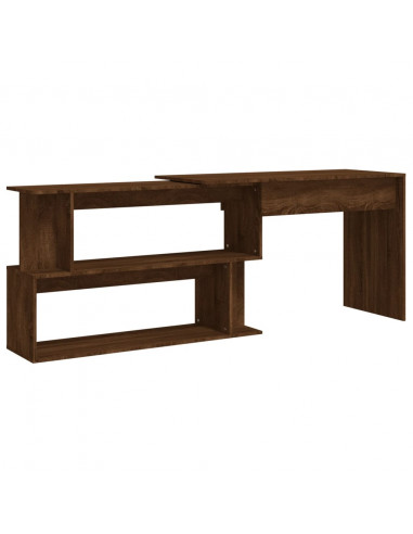 Scrivania Angolare Rovere Marrone 200x50x76cm Legno Multistrato