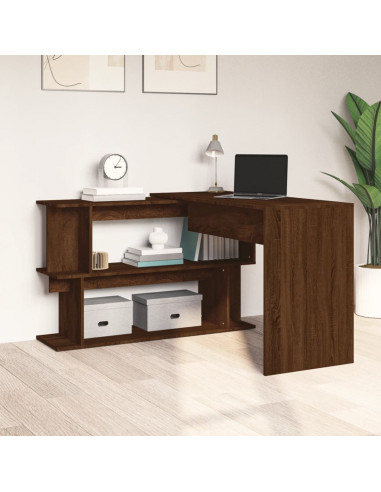 Scrivania Angolare Rovere Marrone 200x50x76cm Legno Multistrato