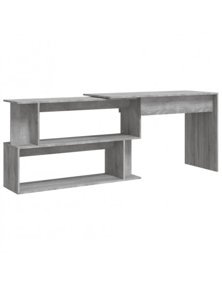 Scrivania Angolare Grigio Sonoma 200x50x76 cm Legno Multistrato