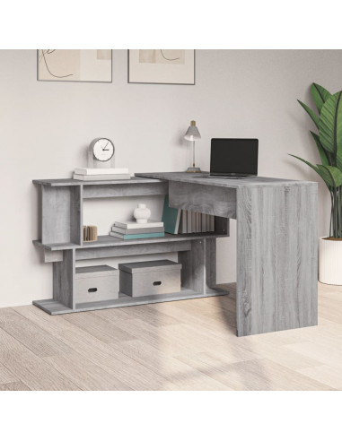 Scrivania Angolare Grigio Sonoma 200x50x76 cm Legno Multistrato