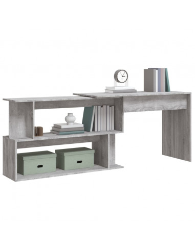 Scrivania Angolare Grigio Sonoma 200x50x76 cm Legno Multistrato